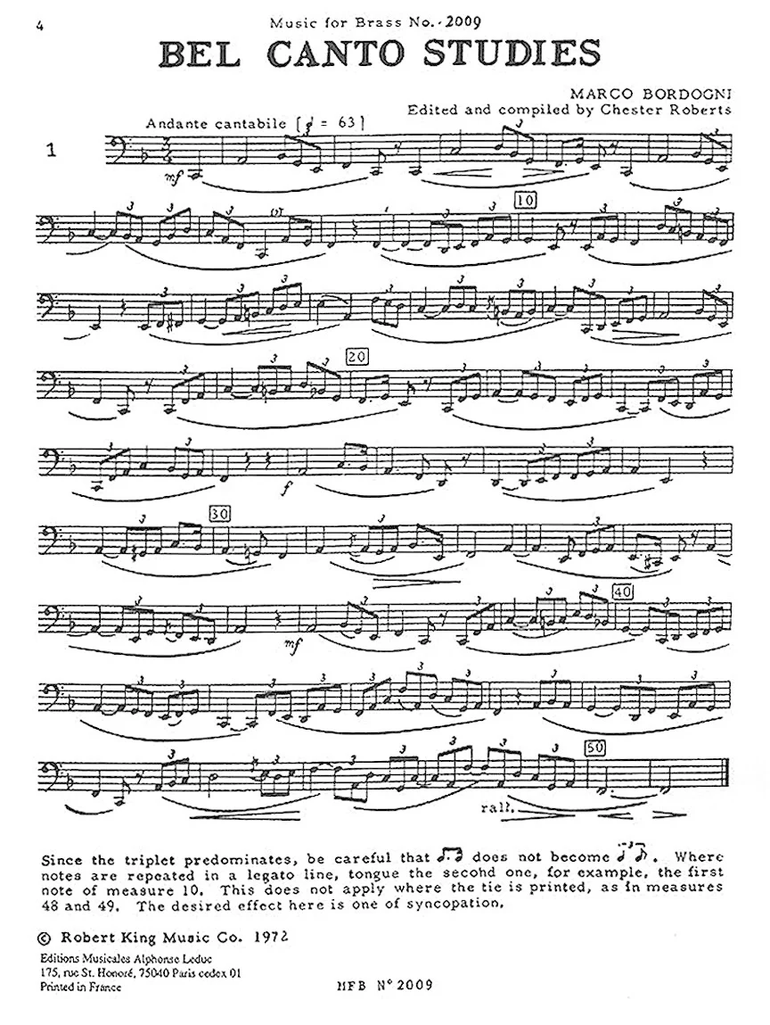 43 Bel Canto Studies For Tuba Or Bass Trombone - Image 2