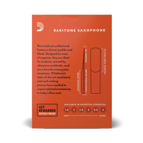 Rico Baritone Saxophone Reeds - Box of 10 - Image 3