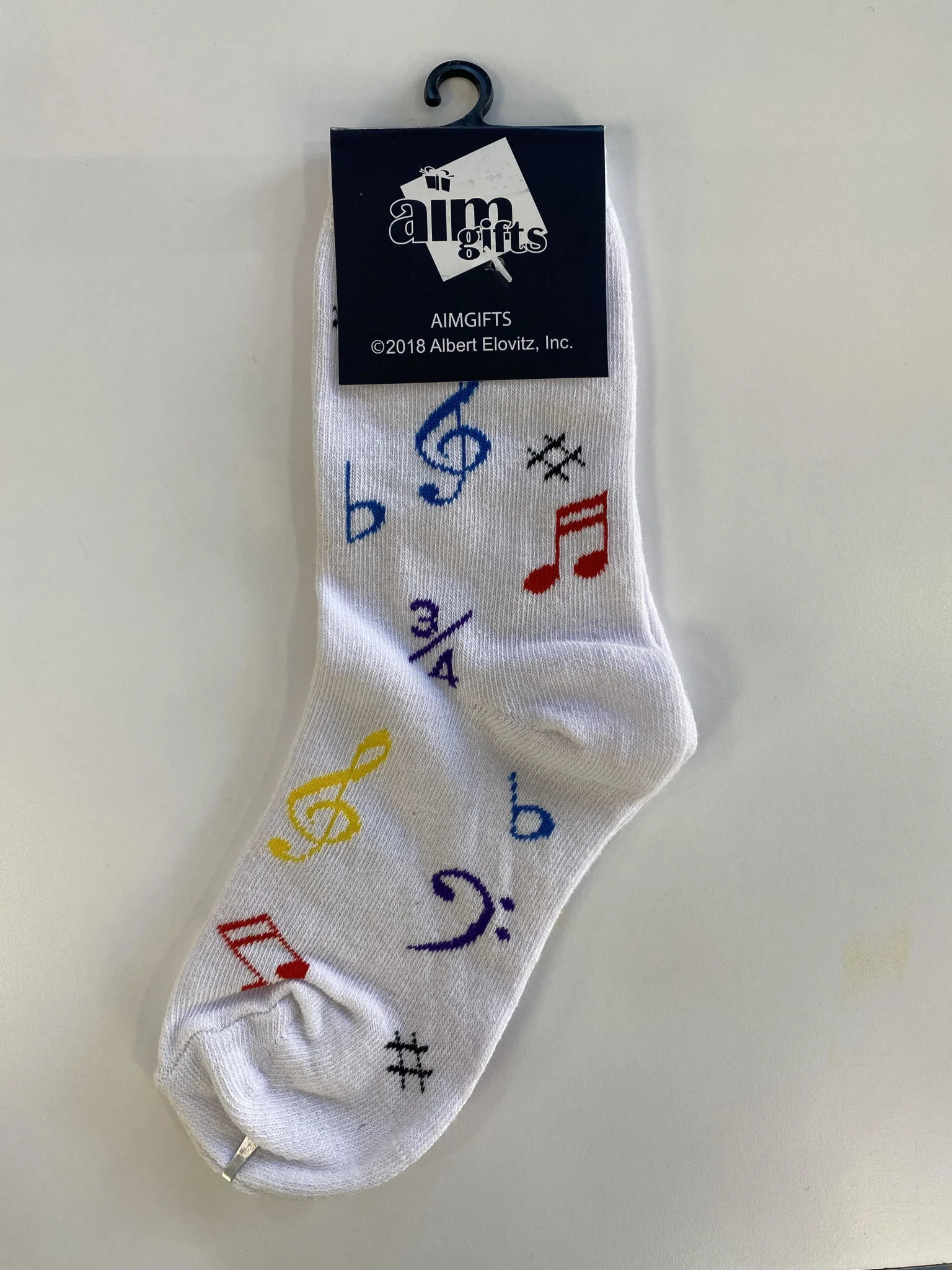 Children's Musical Note White Socks