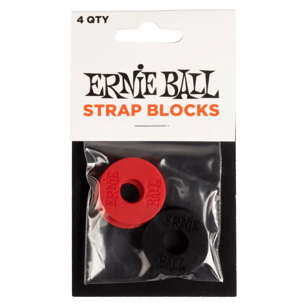 Ernie Ball Strap Blocks Black/Red - Pack of 4
