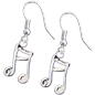 Double 16th Note Dangle Earrings / Silver