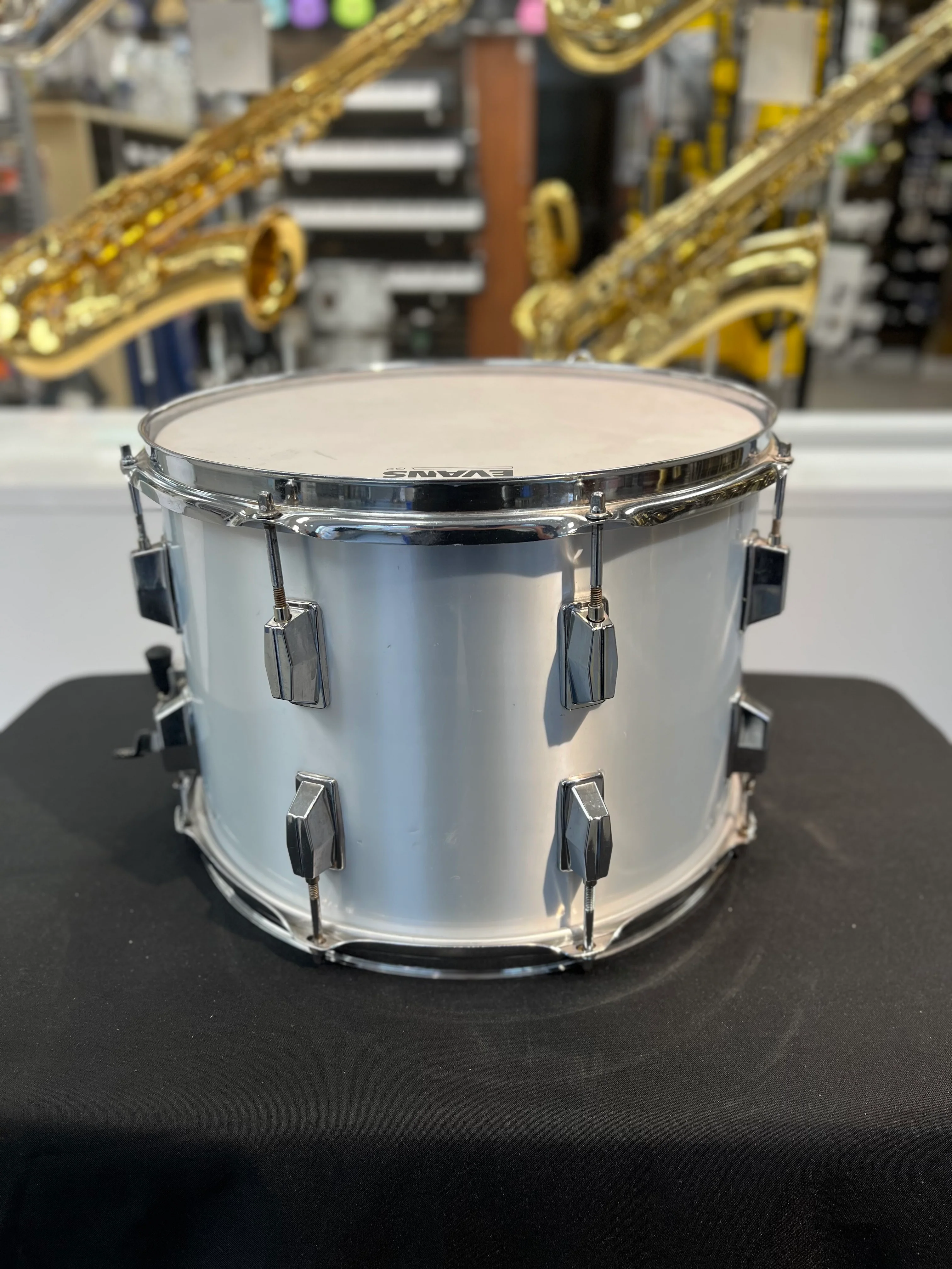 Pre-owned Silver Marching Snare Drum with Damper