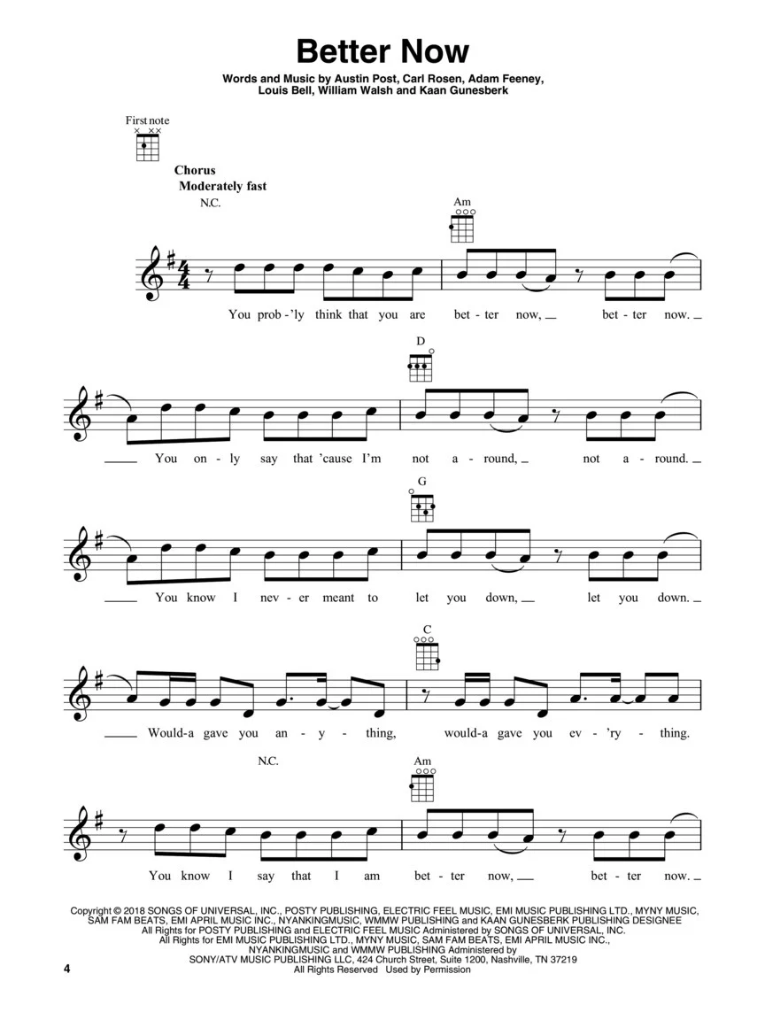 Chart Hits of 2018-2019 (Ukulele) - Image 3