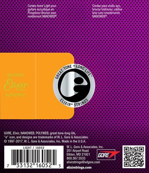 Elixir Nanoweb Phosphor Bronze Acoustic Guitar Strings - Image 2