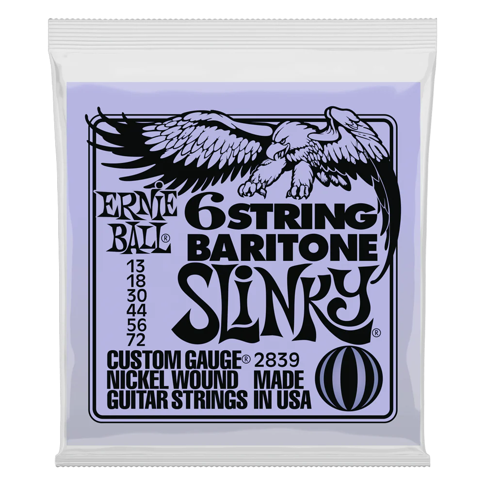 Ernie Ball Nickel Wound Small Ball End 6-String Baritone Guitar Strings 13-72