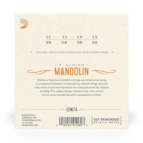 D'Addario Mandolin Flat Wound Medium Strings - Image 2
