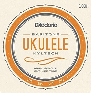 Cordes Ukulélé Baryton D'Addario EJ88B Clear Nylon