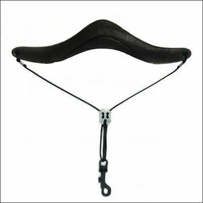 Oleg Ergonomic Saxophone Strap - Black Leather - Image 6
