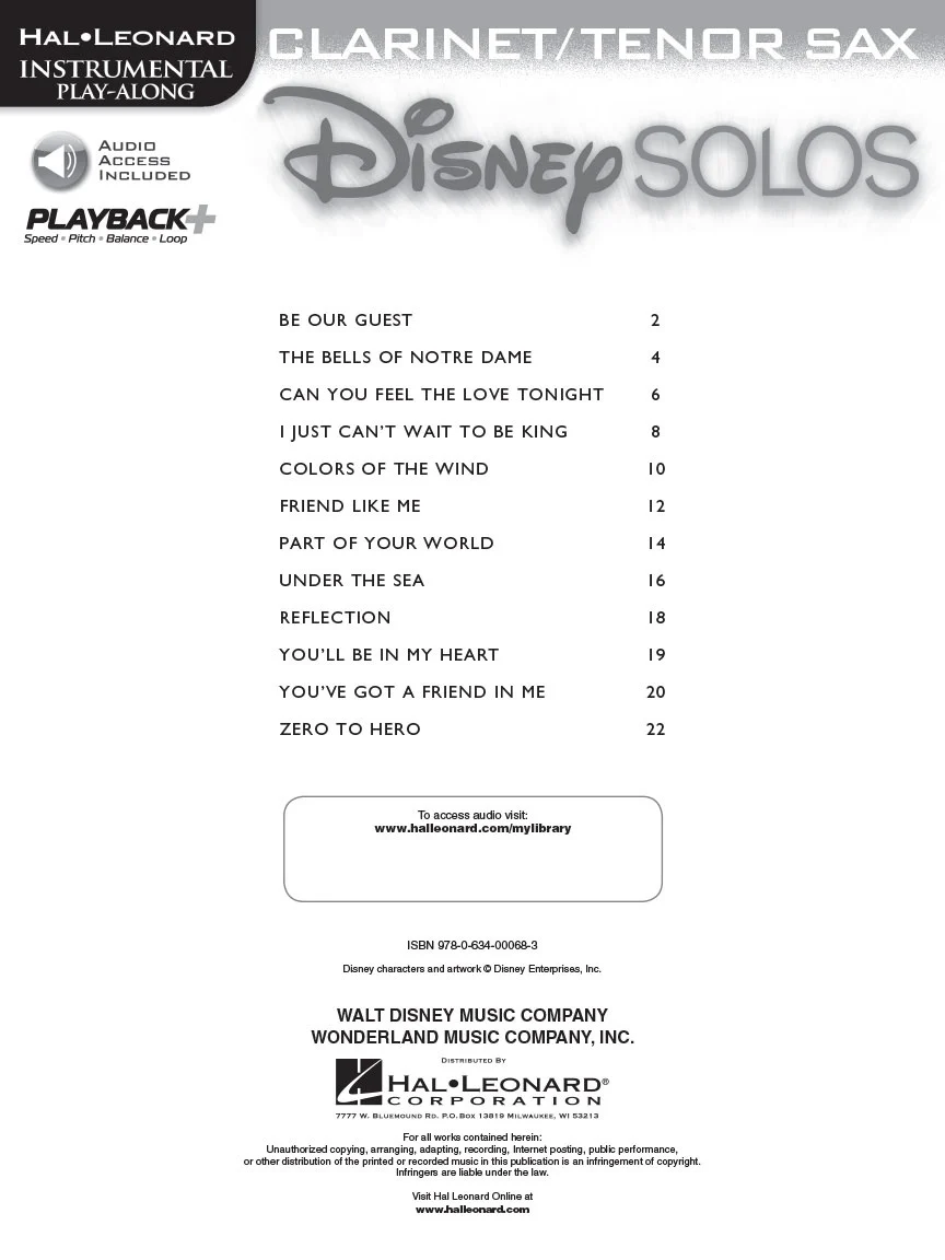 Disney Solos, Clarinet / Tenor Saxophone - Image 2