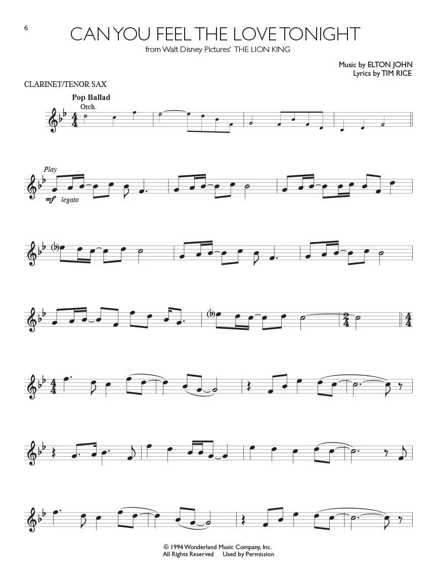Disney Solos, Clarinet / Tenor Saxophone - Image 4