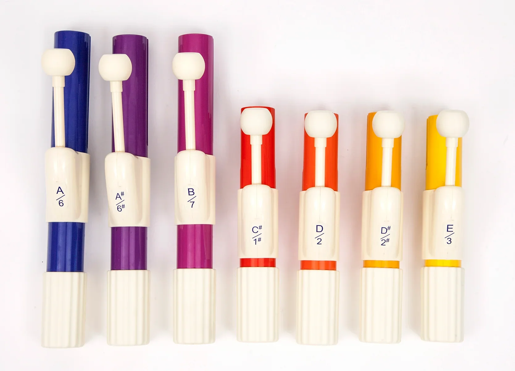 Boomwhackers CHROMA-NOTES® 7-Note Expanded Range Student Hand Chimes Set (CNC7)