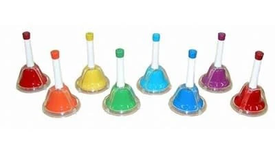 EMUS 8-Note Junior Hand Bell Set with Push Buttons - JHB-68