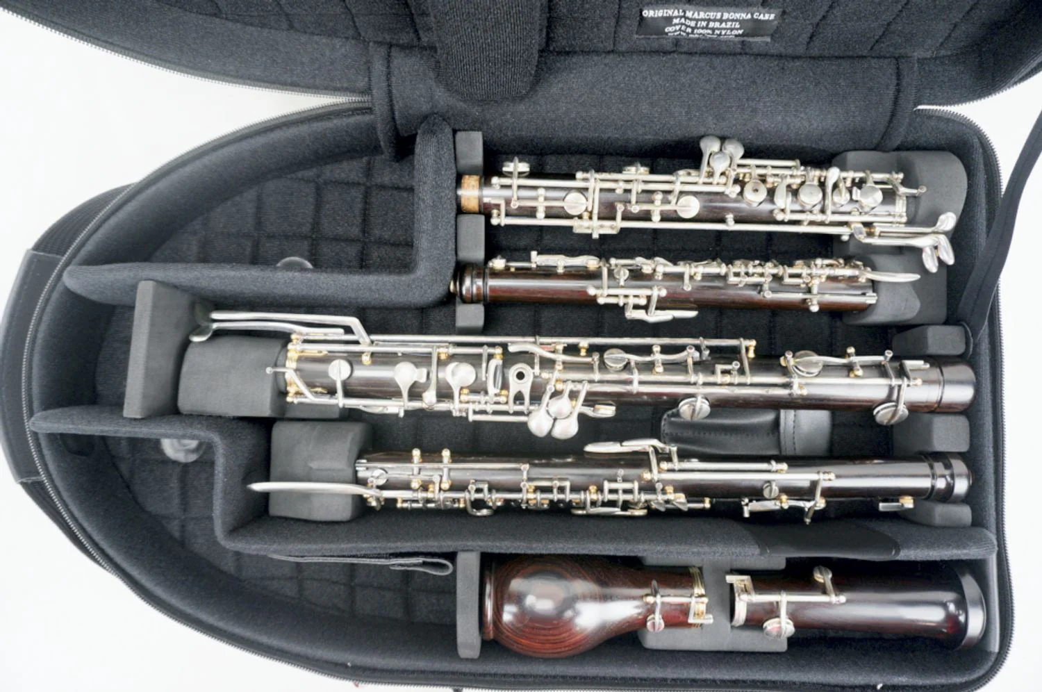 Marcus Bonna Double Case for Oboe and English Horn model MB Nylon -Black with MB Metal Silver Logo - Image 3