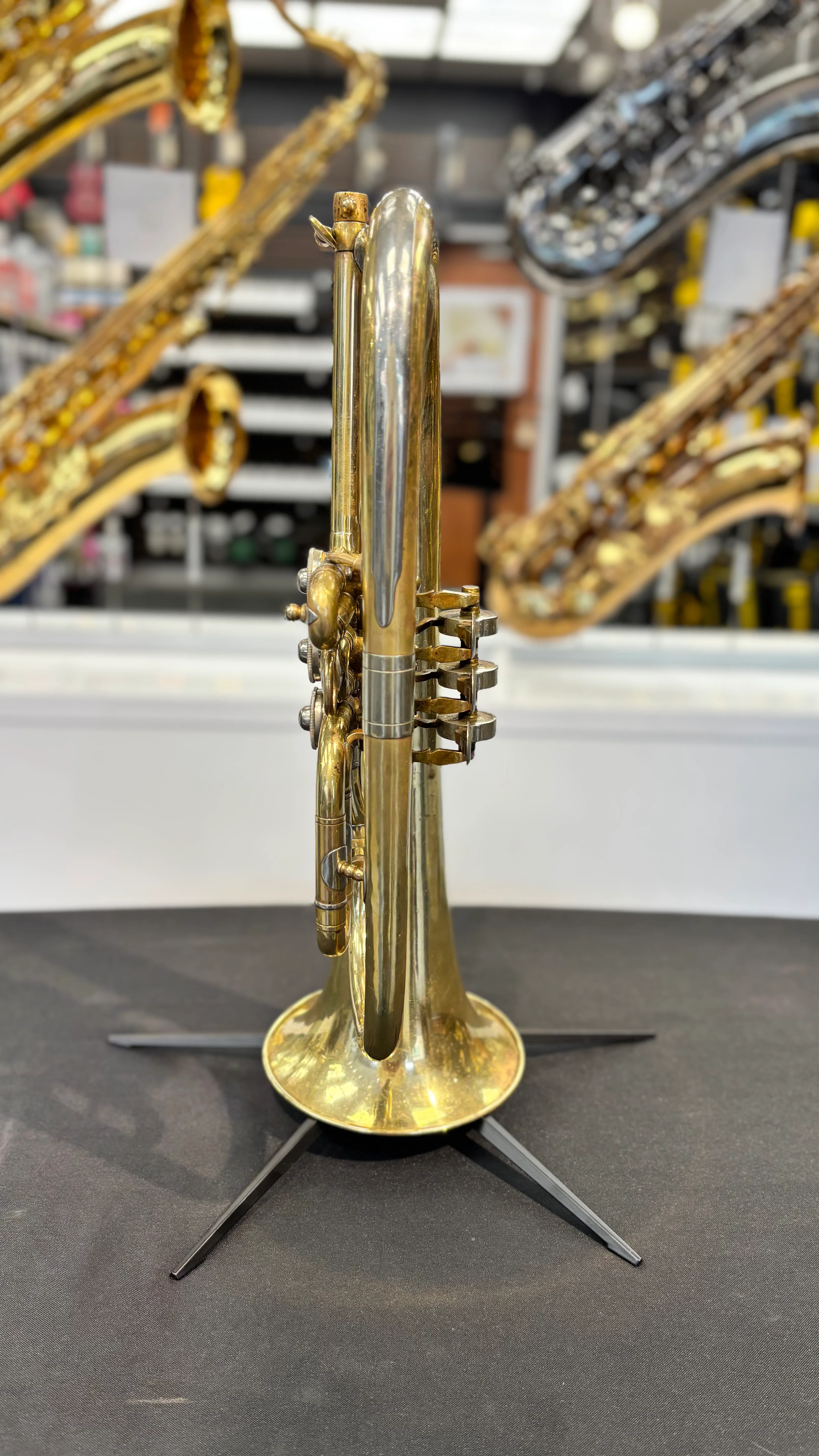 Pre-Owned Antique Saxon Rotary Valve Flugelhorn - Image 3