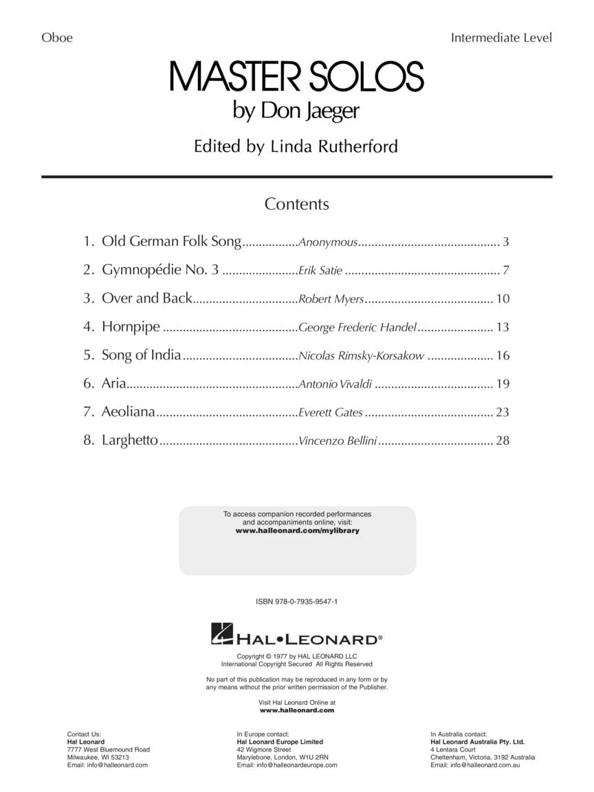 Master Solos Intermediate Level, Oboe - Image 2