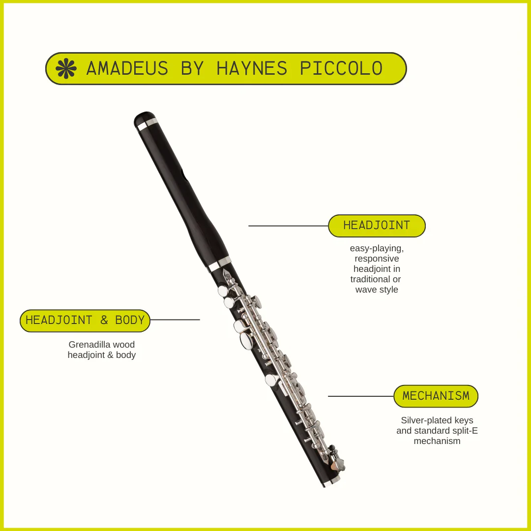 Haynes Amadeus AP-86 Piccolo Grenadilla Wood - Image 3