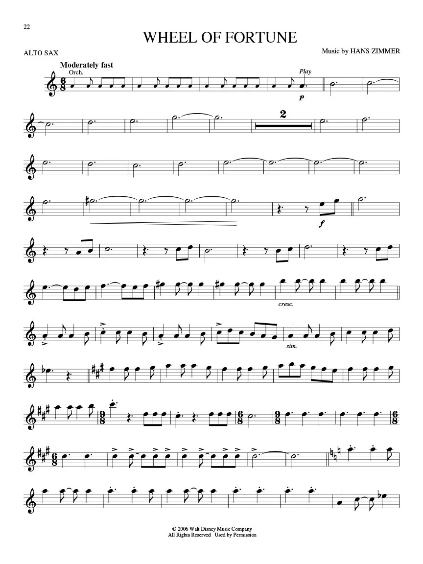 Pirates of the Caribbean, Alto Saxophone - Image 5