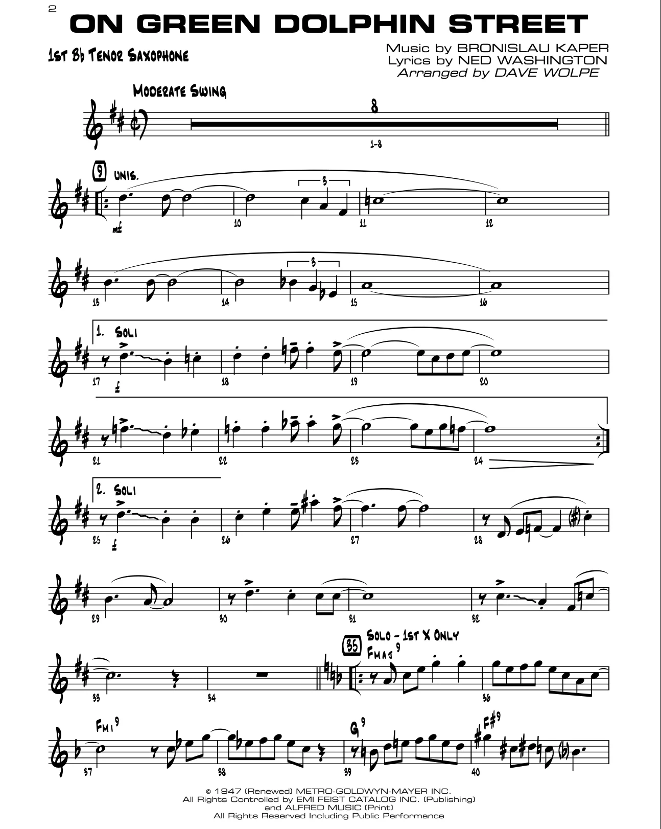 Sittin' In with the Big Band - Vol. 2, Tenor Sax - Image 2