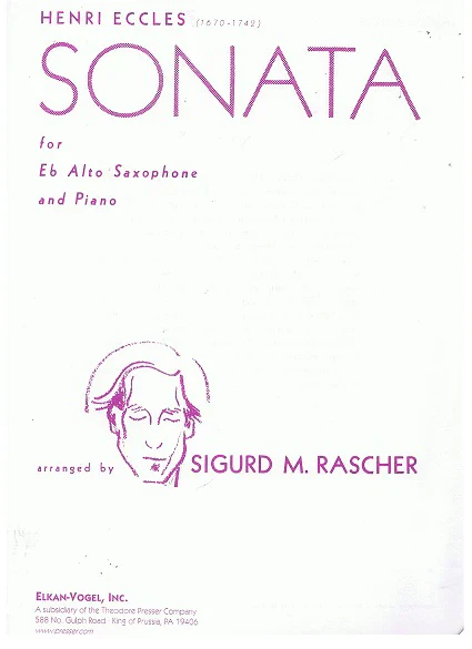 Sonata (For E-Flat Saxophone and Piano) - Eccles