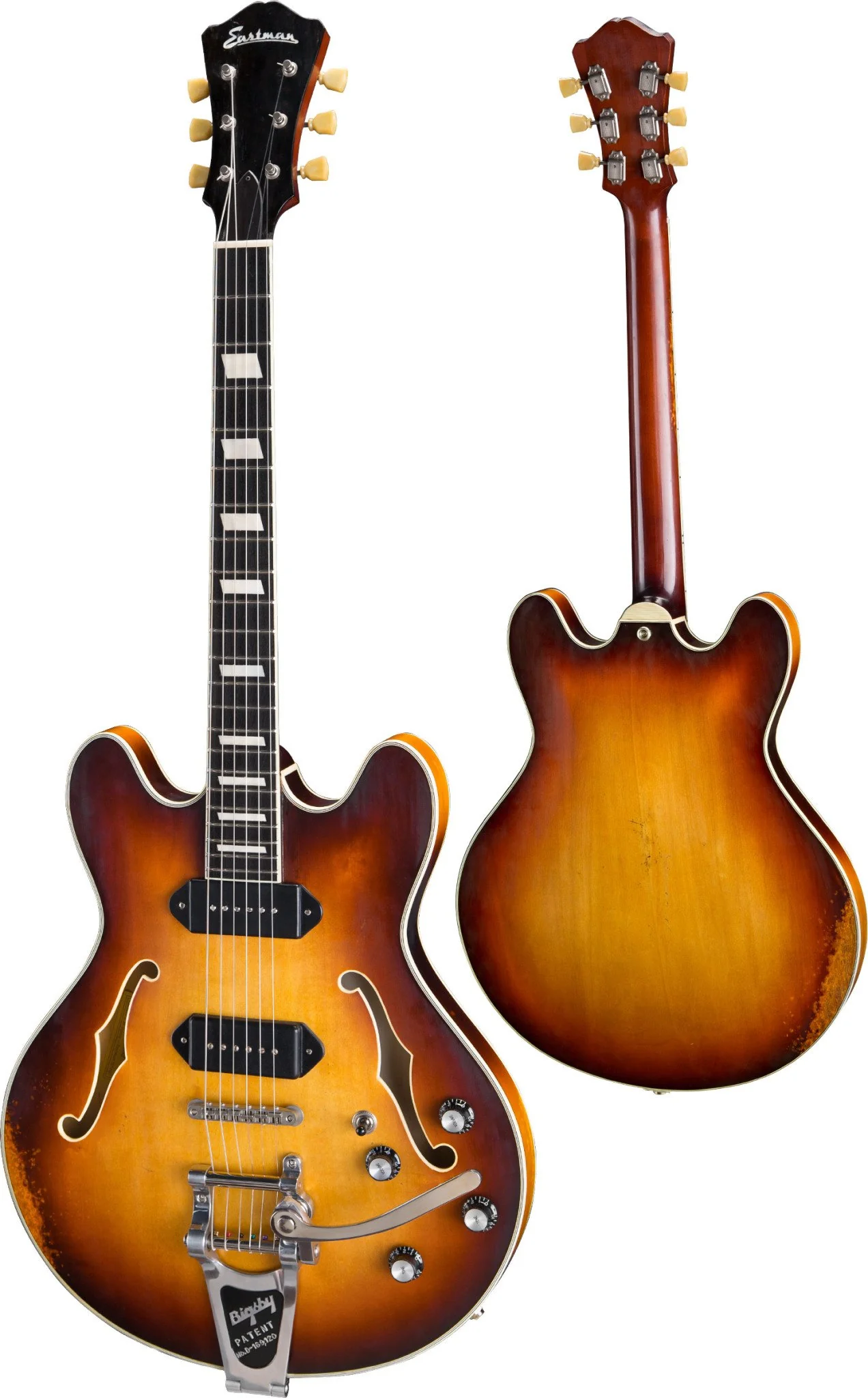 Guitare Électrique Eastman "Thinline Series" T64/V Antique Goldburst