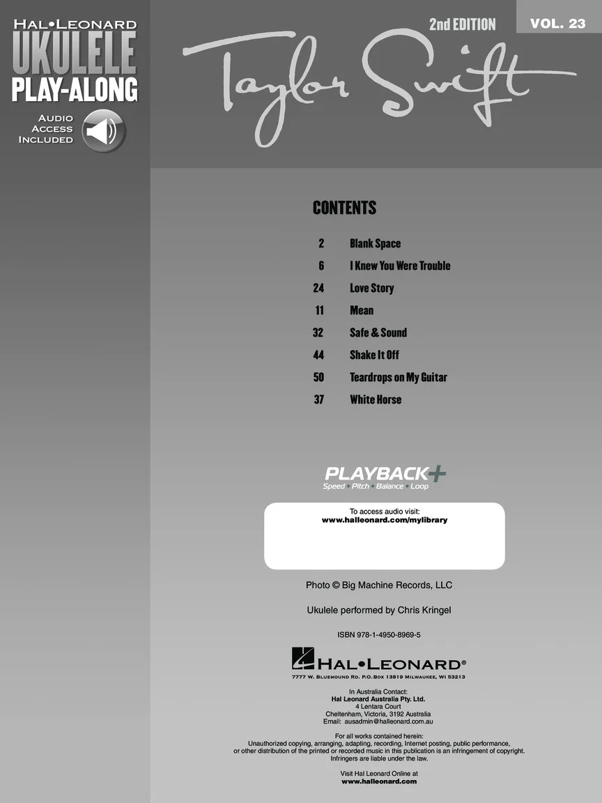 Taylor Swift 2nd Edition, Ukulele Play-Along Vol. 23 - Image 2