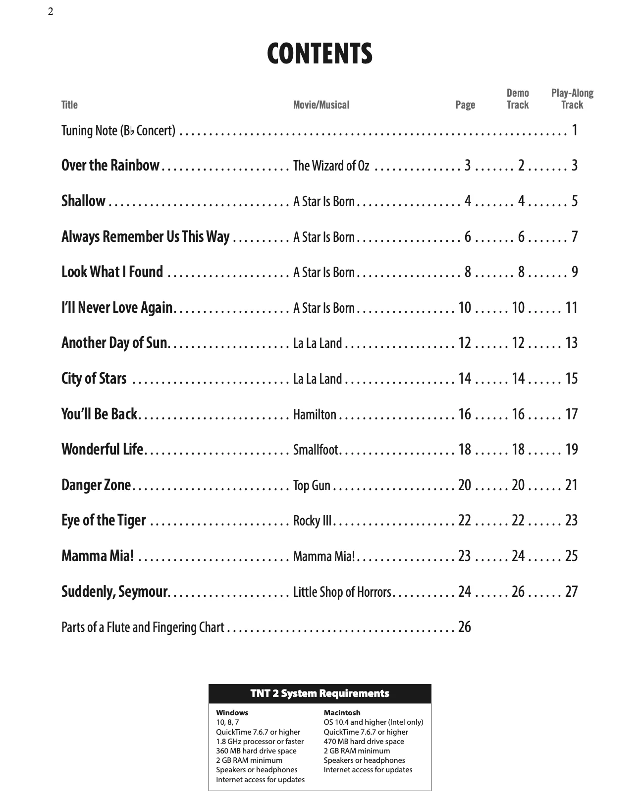 Top Broadway and Movie Songs, Flûte - Image 2