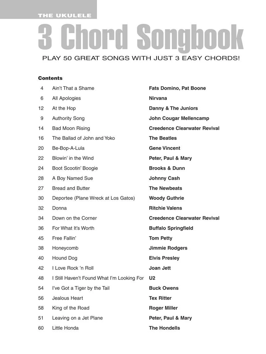 Recueil de chansons de ukulélé à 3 accords - Image 2