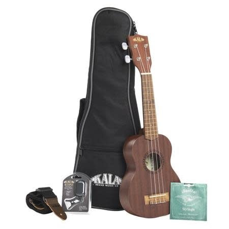 Ukulélé Kala Acajou Satiné Essentiel avec Ensemble de Départ - Soprano