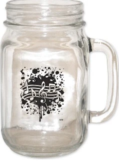 Verre Pot Maçon "Note Burst"